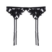 Rosie Lace & Mesh Suspenders Black