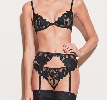 Rosie Mesh & Lace Underwired Bra Black